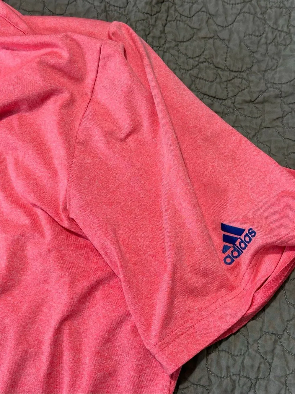 Adidas Men's 2XLarge Performance Golf Polo Shirt Melon/Pink Heather w/ Logo A868